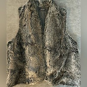 Faux fur sweater vest
